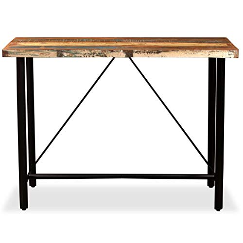 vidaXL Barset 5-TLG. Altholz Massiv Bartisch Stehtisch Barhocker Sitzgruppe – Bild 4