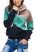 FanShou Women Thickening Patchwork Contrast Color Sweatshirt Hoodies