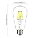Led Edison Bulb, 8W, Edison Bulb 80W Equivalent, CMYK 2200K Dimmable Led, Led Filament Light Bulb ST64, Vintage Light Bulb, E26 Medium Base, Warm White, E26 Edison Bulb, Clear Glass, Pack of 6