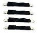 Adjustable Bed Sheet Corner Holders Elastic Grippers Suspenders Holder Straps Clips Fasteners, Mattress Cover Fasteners | Nickel Plated Clamps with Fabric Protector / Black, 1-Pack (4 pcs)