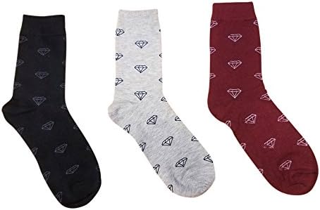 Giddy Garment Men's Colorful Designer Combed Cotton Diamond socks Fray free guarantee