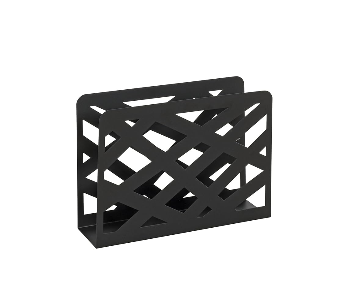 HAKU Magazine Rack Black, Metal - Dim.: W 35 cm X H 26 cm X D 10 cm, Style: Modern