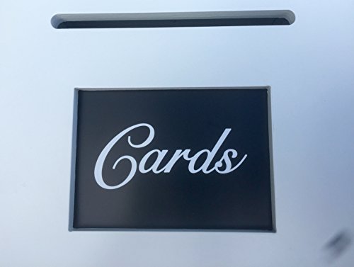 White Wedding Card Box with CARDS Engraved Plate Included - Thumbnail 6