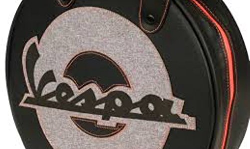 Vespa "spare wheel" shoulder bag (black & orange)