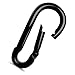 Apor Metal Carabiner Key Chain Durable Round Shape Hook Buckle Carabiner Clip for Camping, Fishing, Hiking, Traveling and More Black (2 Pcs)