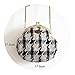 Lady Vintage Wool Houndstooth Retro Woven Classical Fabric Top-Handle Small Cell Phone Handbags,NO 1