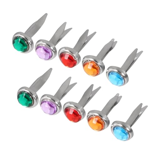 GLSTOY 50Pcs Decorative Brads for Scrapbooking and DIY Crafts Fasteners for Projects Cute Push Pins for Photos and Ribbons Durable Material
