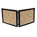 Giftgarden 5x7 Double Picture Frame with Real Glass Display Horizontal 5 by 7 Photo, Hinged Folding Frame for Tabletop Standing, Black