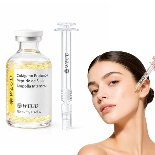 WEUD Serum Facial Coreano con 30+ Péptidos y 4 Colágenos, Ampolla Intensiva con Colágeno Hidrolizado y Péptido de Seda, Reafirma, Hidrata e Ilumina la Piel, Cuidado Antiedad para Todo Tipo de Piel