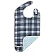 Shorewood Medical Adult Bib for Eating, Waterproof Clothing Protector with Crumb Catcher. Machine Washable, (Blue Plaid -Wide)
