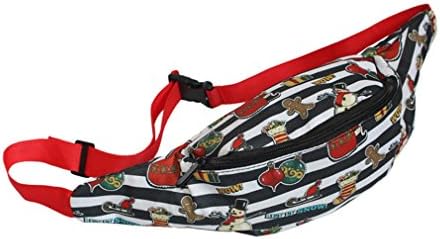 NHSID Christmas Pattern Women's Waist Bag Camouflage Zebra Belt Hip Bag Men Waist Packs Phone Money Pouch Black