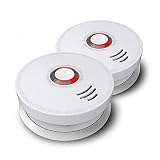 Photoelectric Smoke Detector, ARDWOLF 2 Pack Fire Alarm with UL Listed GS528A Battery-Powered (9V Battery Included), 10 Years Life Time, Save Lives When Fire Happen at Home Hotel School