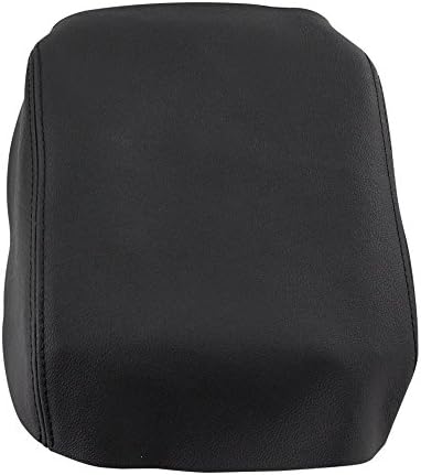 SunAutobuy Real Leather Console Lid Armrest Cover for 2009 to 2013 HONDA PILOT Black