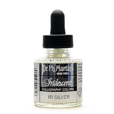 دكتور. دكتوراه. Martin's 400070-1R Iridescent Calligraphy Color، 1.0 oz، Iridescent Silver (1R)