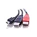 C2G Legrand Two USB A Males to Mini B Male, USB A to B Cable, Male to Male USB Cable, USB 2.0 Y-Cable, Black USB Mini Cable, 6 Foot USB Cord, 1 Count, C2G 28107
