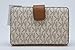Michael Kors Jet Set Travel PVC Signature Bifold Zip Coin Wallet Clutch (Vanilla 2018)