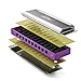 Eastar Major Blues Diatonic Harmonica, 10 Holes C Key Beginner Harmonica for Kids Children Adults Students, with Hard Case and Cloth, Purple