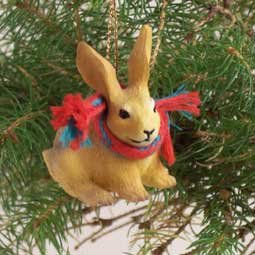 Conversation Concepts Rabbit Tiny Miniature One Christmas Ornament Brown - Delightful!