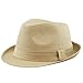 The Hat Depot Unisex Cotton Twill Herringbone Fedora Hat (L/XL, Khaki)
