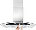 AKDY 36 in. Convertible Kitchen Island Mount Range Hood in Stainless Steel with Tempered Glass and Dual Touch Controls