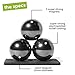Speks Super Gunmetal Set of 3 (33mm) Magnetic Balls - Sculptural Fun Stress Relief Desk Toy and Base for Adults