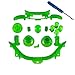Xbox 360 Transparent Green Full Parts Set (Thumbsticks, D-pad, Buttons, Triggers, Bumpers, Bottom Trim) for your controller (ABXY,Guide,Start, Back)