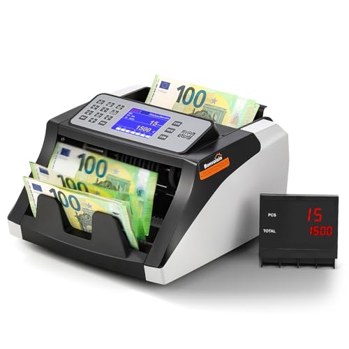 Bonvoisin Banknote Counter, Money Counter Counting the Value of Classified Banknotes, with UV/MG/IR/DD Counterfeit Detection, 1000 pieces/min (No mixed amounts)