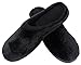 LUXEHOME Men's Slip On Indoor/Outdoor Fleece Scuffs Slipper(1-10) (8-9 US, Black)