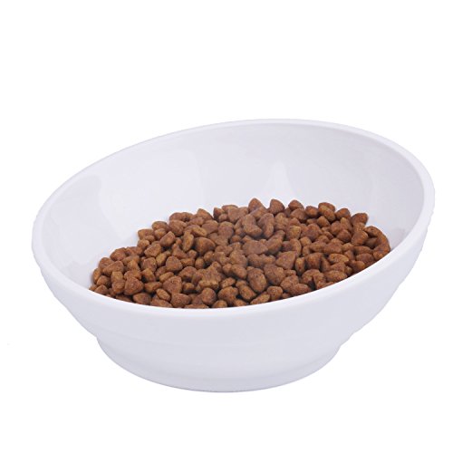 Thinkpet cute wide mouth anti-skid cat food bowl s whit…