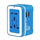 WV-LINK Premium Universal Plug Adapter AC Socket Outlet with 2.4A Dual USB Charger ports for USA EU UK AUS
