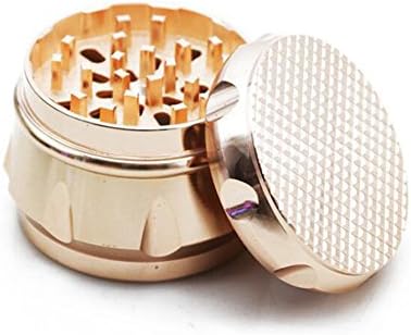 Bunaca Spice Herb Grinder Drum Shape and Fashionable Grid Pattern Heavy Duty Zinc Alloy Large 2.5 Inches Spice Tobacco Grinders 4 Piece with Pollen Catcher