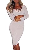 Ecowish Women's Crop Top Skirt Two Piece Outfit Bodycon Bandage Club Dress