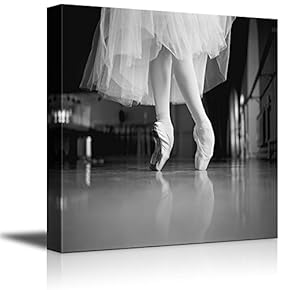 Canvas Prints Wall Art - Feet of The Ballerina | Modern Wall Decor/Home Decoration Stretched Gallery Canvas Wrap Giclee Print. Ready to Hang - 12" x 12"