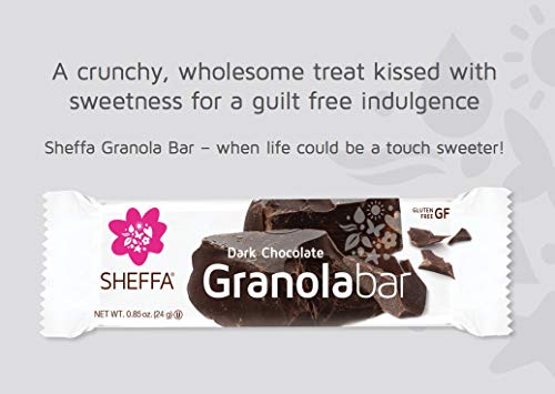 Sheffa Granola Bars Dark Chocolate 0.85 Oz (Pack Of 16) Healthy Crunchy Kind Of Snack Kosher Gluten Free Vegan Low Sodium, Calorie, Carbs for Weight Wacthers Coffee Cereal Breakfast Work Diabetics