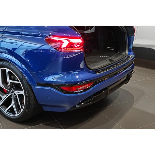 Avisa Black Stainless Steel Rear bumper protector compatible with Audi Q6 e-tron (GFB) 2024- Shadow Premium