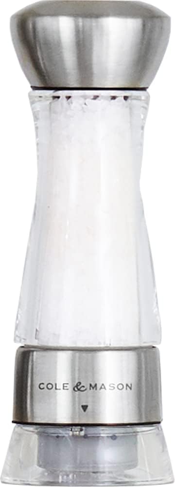Cole & Mason Windermere Salt Mill 165mm Stainless Steel Acrylic Precision+