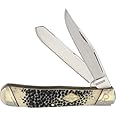 Rough Rider RR1544 Buckshot Folding Knife Dual Clip/Spey Blades Bone Handle for Camping Hiking Hunting Survival Self Defence and practical use + EBOOK