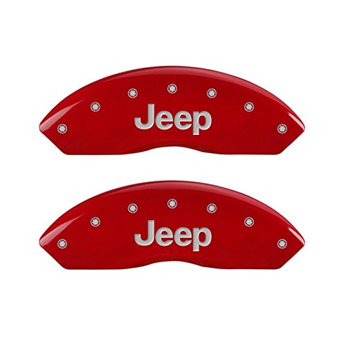 MGP Caliper Covers 42009FJEPRD 'JEEP' Engraved Caliper Cover with Red Powder Coat Finish and Silver Characters, (Set of 2) (Certified Refurbished)
