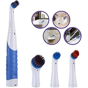 Electric Cleaning Brush with Household All Purpose 4 Brush Heads for Kitchen & Household Cleaning