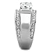 MEN'S 2.25 CT ROUND CUT Cubic Zirconia, Silver STAINLESS STEEL RING Size...