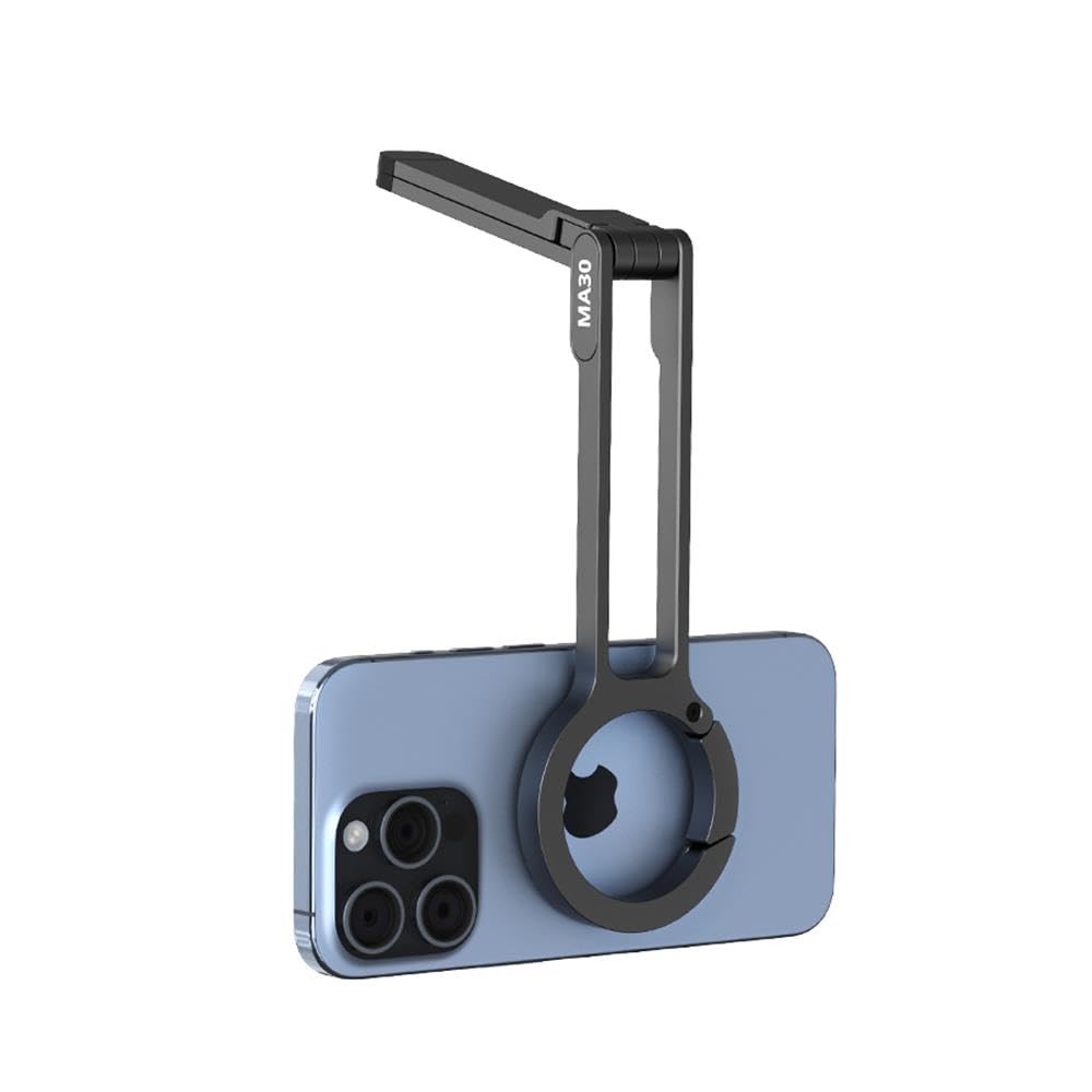 Ulanzi MA30 Mini Smartphone-Stativ magnetisch – Mag Safe Halterung – faltbar – tragbares Tischstativ – mit Karabiner – Schwarz 5