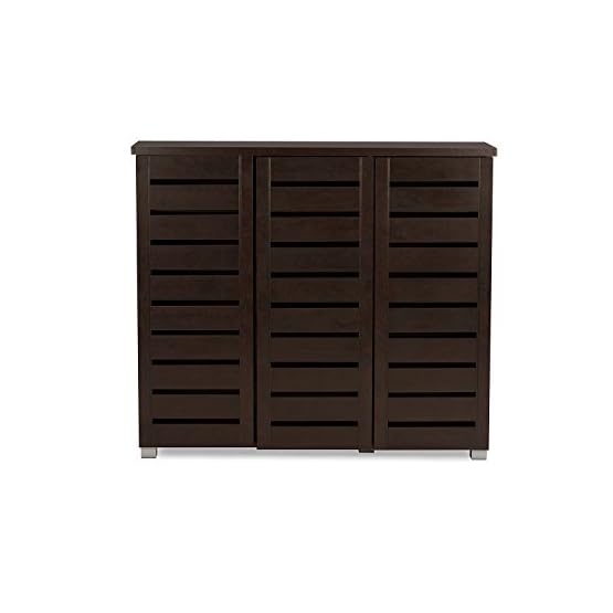 Wholesale Interiors Baxton Studio Adalwin Modern and Contemporary 3-Door Dark Brown Wooden Entryway Shoes Storage Cabinet - Image 3