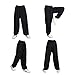 Chinese Traditional Style Martial Arts Pants, Pure COTTON & LINEN Super Breathable Extra Soft Tai Chi Trousers, Elastic Waist and Ankle. Perfect for Kung Fu Yoga Running, Black (Black, Small)