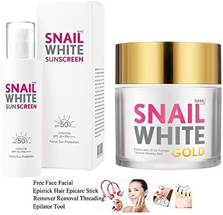 SET NAMU LIFE SNAILWHITE SUNSCREEN CC CREAM SPF 50/PA+++ 50 ML. + SNAIL WHITE GOLD 50ML [Get Free Tomato Facial Mask]