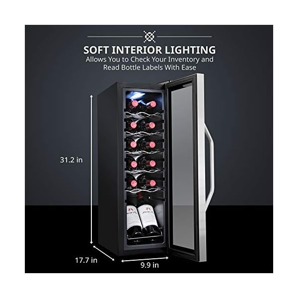 Ivation-12-Bottle-Compressor-Wine-Cooler-Refrigerator-wLock-Large-Freestanding-Wine-Cellar-For-Red-White-Champagne-or-Sparkling-Wine-41f-64f-Digital-Temperature-Control-Fridge-Stainless-Steel