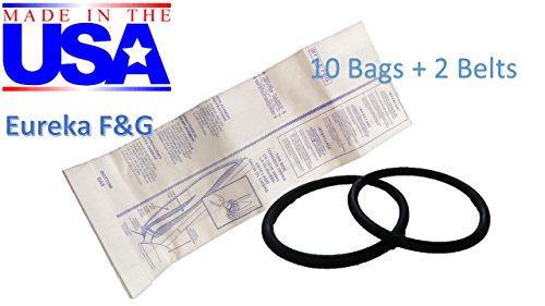 10 Eureka Sanitaire F&G Bags + 2 Round Belts Bundle Kit !! MADE IN USA !!