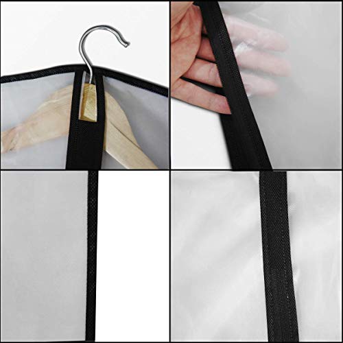 homeminda Extra Long Dress Garment Bags 60in Clear Hanging Lightweight