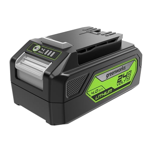 Greenworks 24V Akku - Greenworks wiederaufladbarer, leistungsstarker Akku für alle 24V Gartengeräte, 4Ah Lithium-Ionen Akku, Schnellladung, 3-stufige