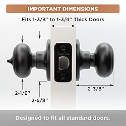 Copper Creek Matte Black Door Knobs - Round