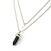 Hemlock Women Girl's Crystal Opals Pendant Necklace Choker Chain (Black)